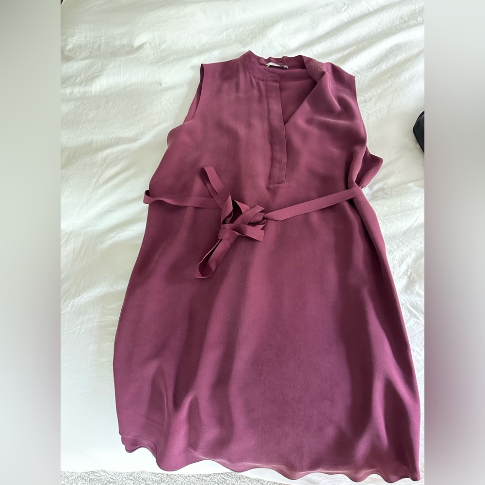 Grana 100% silk sleeveless dress, beautiful mulberry color